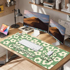 Large Mouse Pad with Wrist Support 4in1 Set, XXL Game Mousepad +Keyboard Wrist Rest+Mouse Wrist Rest+Coaster Ergonomic Design Gaming Mat for Home Office Table Computer I Vintage Groovy Flowers - Image 7