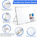 20x16 Inch Dry Erase Whiteboard, Magnetic Double Sided with Stand, White - Image 2