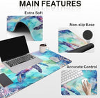 Britimes Keyboard Mouse Pad Set, 4 in 1 Desk Mat Set, Sea Turtle Cute - Image 3