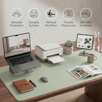 Large Desk Pad Non-Slip Desk Mat Protector for Keyboard Mouse Waterproof Vegan Leather Surface Faux Leather Laptop Mat Smooth Mouse Pad Premium Gift Tube Matcha Green 55" x 23" - Image 5