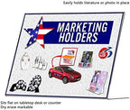 Marketing Holders 6 Pack Acrylic Sign Holder for 14" x 11" Printed Material Landscape Clear Slant Back Plexiglass Countertop Side Load Graphic Image Display Retail Stores Offices and Restaurants - Image 2