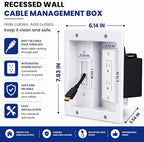 Premium in Wall TV Cable Management Kit for 65+ Inch Smart TVs with Recessed Triple Outlet Box, Wire Hider, Pass Through Plate, Low Voltage Cable Plate, Wire Concealer, Home Theater DIY - Image 3