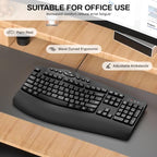 Ergonomic Wired Keyboard with Wrist Rest,9 Independent Shortcut Keys - Image 5