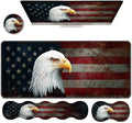 Ergonomic Keyboard Wrist Rest & Mouse Pad Wrist Rest Set,XL Gaming Desk Mat 31.5"x 11.8",Non-Slip Base,Memory Foam,Easy Typing Pain Relief for Office & Home,Vintage USA Flag Bald Eagle by Unknown