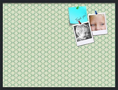 PinPix 40x30 inch Cork Bulletin Board. This Decorative Framed Pin Board Comes with Diamond Pattern in Green Design and Satin Black. Ideal for Home, Office Decor or School (PinPix-586) by PinPixBulletinBoards