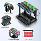 Switch 2 RGB Organizer Station with Controller Charging Dock, Switch 2 Storage Stand, Joycon 2 Charger, Gaming Accessories Holds TV Dock, 16 Game Cases, 16 Game Cards and 2 Pro Controllers - Image 5