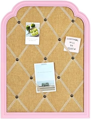 Linen Fabric Bulletin Board with Criss-Cross Ribbons, 17.7 x 23.6 by YINGXUN