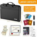 DocSafe Accordion File Organizer with Combination Lock,Fireproof Water Resistant Expanding File Folder with Multi Pockets,Document Organizer Home Office Travel Safe Storage for Letter Size Files,Black - Image 3