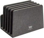 MobileVision Executive Dark Gray Desktop File Folder Organizer and Paper Tray, 5 Slot Dividers - Image 3