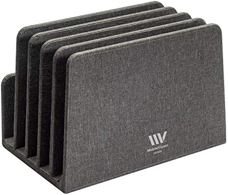 MobileVision Executive Dark Gray Desktop File Folder Organizer and Paper Tray, 5 Slot Dividers - Image 3