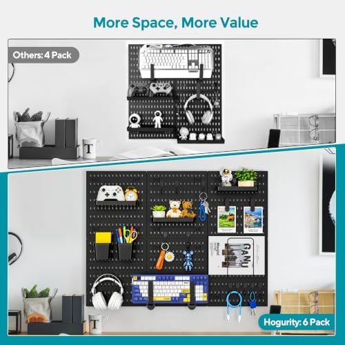 Black Peg Board, 24"x36" Pegboard Wall Organizer, Includes 6PCS Black Peg Boards and Accessories, Plastic Peg Board Panels for Craft Room, Office, Kitchen, Gaming Room - Image 4