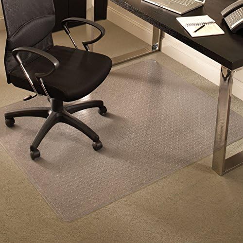 Chair Mat for Carpet- Medium Pile, 48"x 72" Rectangle, Clear Vinyl Beveled Edge by ESRobbins