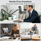 Portable Monitor Stand 15.6", Heavy Duty Tablet Arm Mount with Desk Clamp - Image 4