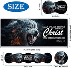 4 in 1 Mouse Pad Combo, Large Gaming Mouse Pad + Keyboard Wrist Support + Mouse Wrist Rest + Coaster, Table Pad 31.5 "x 11.8" with Memory Foam Ergonomic Wrist Pad Set, Ferocious Wolf - Image 6
