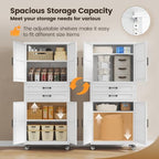White Metal Garage Storage Cabinet Rolling Kitchen Storage Pantry Cabinet - Image 5