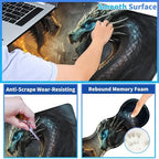 4Pcs Memory Foam Keyboard Wrist Rest Desk Mat Set, Flame Dragon - Image 3