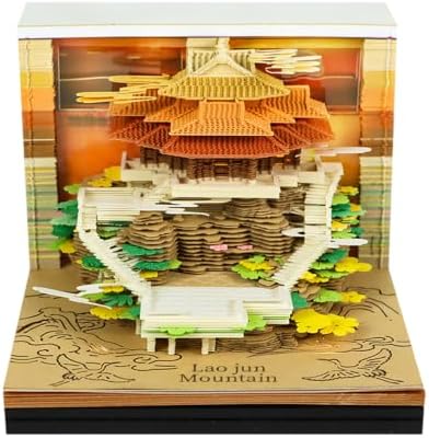 3D Calendar 2027, 3D Creative Time Piece Calendar 2027，Daily Tear-Off Memo Pad with Light, Paper Carving Desktop Decoration, 3D Art Calendar Memo Pad,Unique Holiday Craft Gift by MELANYA