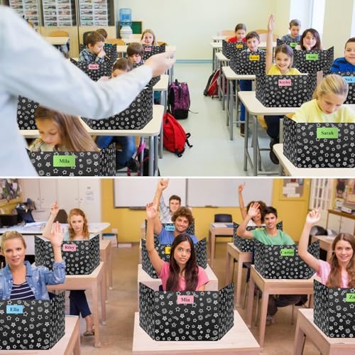 Black 30-Pack Desk Dividers for Students, Waterproof Plastic Study Carrel Divider, Durable Testing Dividers for Classroom Teacher Supplies, Easy to Clean Privacy Shield Folder Boards for Student Desk - Image 7