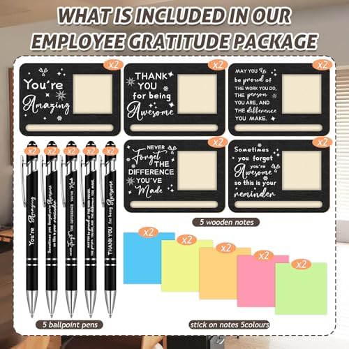 Kosiz 10 Set Wooden Sticky Note Holder Kit, Classic, Black - Image 3
