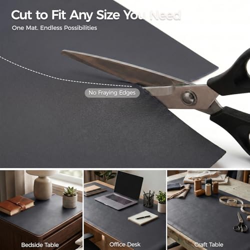1.6mm Thick Leather 18x54 Inch Non-Slip Mat, Waterproof Countertop Protector, Kitchen Island Counter/Dinner Table Mat, Obsidian Black - Image 5