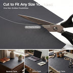 1.6mm Thick Leather 14x72 Inch Non-Slip Mat, Waterproof Countertop Protector, Long Dresser Scarf/Buffet Table Protector, Obsidian Black - Image 5