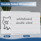 Dry Erase Boards, 6 Pack 9”x12” Magnetic Double Sided Portable Personal Small Whiteboards with Lines, Include 6 Markers, 6 Erasers, 6 X 52 Foam Letters for Kids, Students, Teachers Classroom School - Image 2