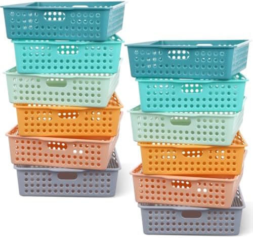 12 Pack Turn‑In Paper Trays for Classroom, Morandi by Yakydesign