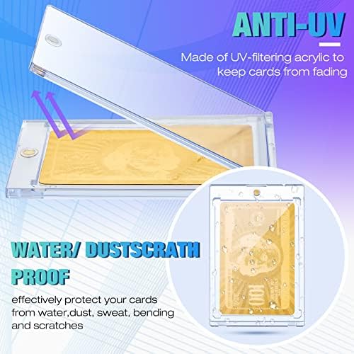 SATINIOR 20 Pcs 180 Pt Acrylic Magnetic Card Holders 2.5 x 3.54 Inch Tag Holder Clear Protectors Hard Plastic UV Protection Case for Sports Baseball Card Trading Storing Displaying - Image 4