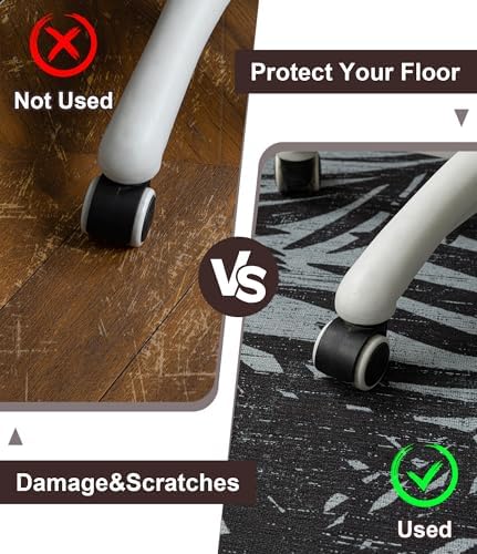 chakme Office Chair Mat for Hardwood Floor, 72"x48" Easy Glide Computer Desk Mat Protector for Rolling Chair Under Desk Rug Nonslip Backing, Machine Wash, (Leaf) - Image 4