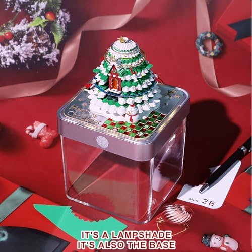 Time Piece Calendar 2027 3D Art Christmas Tree Calendar with LED, Tear-Away Desk Calendar for Record, Planner & Habit Tracker, DIY Paper Carving Gift for Christmas Housewarming Desktop Decoration - Image 4