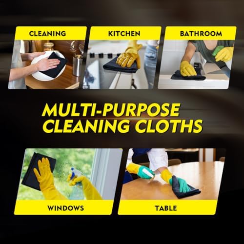 HOMEXCEL Black Microfiber Cleaning Cloth 400 Pack, 11.5 x 11.5 inch Bulk Shop Towels | Reusable Cleaning Rags for Cars, Kitchen, Window, Garage and House, Ultra Absorbent, Lint Free, Streak Free - Image 7