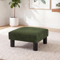 Joveco Small Foot Rest Stool Ottoman, 3D Velvet Square Upholstered Footstool for Chair, Under Desk, Office, Living Room, Deep Green by Joveco
