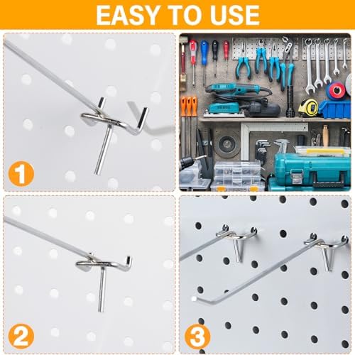 Shimeyao 100 Pcs Peg Board Hooks Stainless Steel Pegs,6 Inch,Silver - Image 4