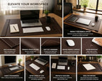 Leather Desk Pad with Side Rails, Paper Holder and Desk Protector,Ideal Ideal for Writing, organizing, and safeguarding desks at Home or Office in Style - Image 5