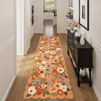 DUKINO 2x10 Runner Rug for Hallway, Washable Kitchen Rug Non Slip, Orange by DUKINO