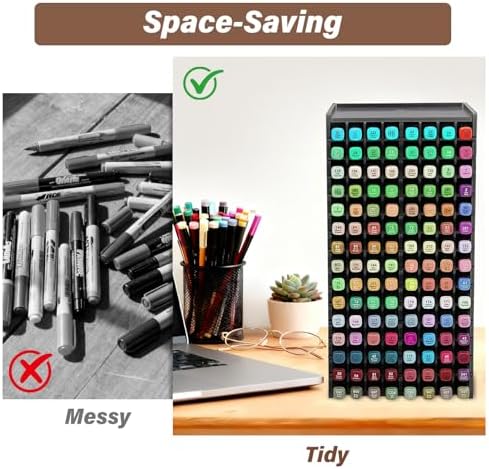Marker Organizer,120 Slots Marker Storage with Divider,Black - Image 4
