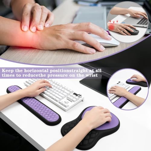 Wrist Rest for Computer Keyboard and Mouse Pad Set with Massage Design - Image 2