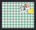 PinPix 17x14 inch Cork Bulletin Board. This Decorative Framed Pin Board Comes with Diamond Pattern in Green and White Design and Satin Black. Ideal for Home, Office Decor or School (PinPix-330) by PinPixBulletinBoards