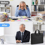 Fireproof Accordion File Organizer Bag A4 13 Pockets Black - Image 6