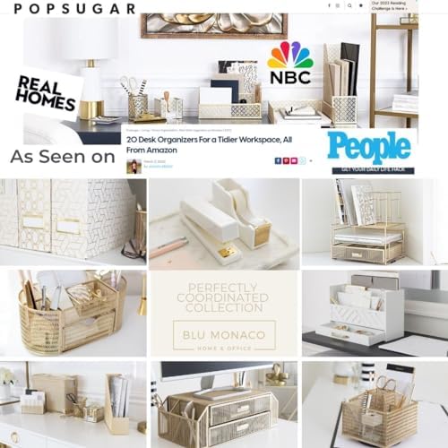 BLU MONACO Magazine Basket: Grey Leather Bathroom Holder – Stylish Modern Rack and Newspaper Stand, Decorative Floor-Mounted Organizer for Elegant Bathroom Storage. - Image 6