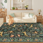 DUKINO 8x10 Area Rugs, Washable Soft Animal Bedroom Rug Non Slip, Black - Image 2