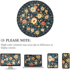 DUKINO 4ft Round Rug, Floral Washable Small Round Area Rug, Navy Blue - Image 3