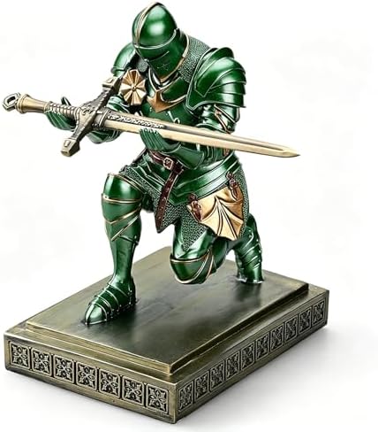 Medieval Warrior Knight Pen Holder Fun Desk Accessories Paperweight Green by Amoysanli