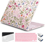 for MacBook Neo 13 inch Case 2026 (Model A3404, A18 Pro) Precision Fit & Scratch Unique Design Hard Shell, Keyboard Cover, Trackpad Protector, 2 OTG Adapter, for Women Cute, Garden Whimsy by Yebiseven