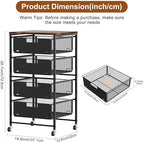 EasyPAG Rolling Storage Cart with 4 Drawers, Under Desk File Cabinet on Lockable Wheels, Moviable Hanging File Folder Organizer with Wooden Printer Stand for Home Office - Image 4