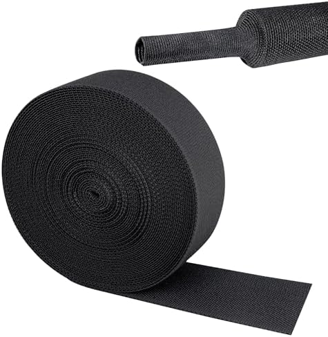 2 in 1 Heat Shrink Braided Sleeving Fabric Tubing 1-3/8"-22FT by Sunnarepoon