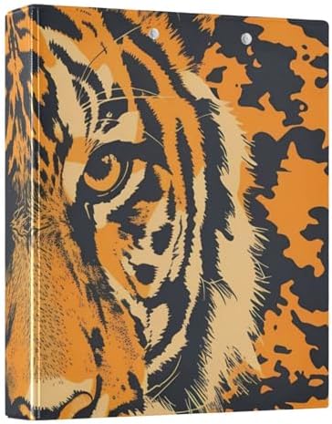 JIPONI 3 Ring Binder Tiger 1 Inch Round Binders for Men Women Students, Cute File Organizer for Office School, 1pc - Image 7