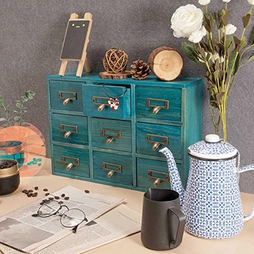 Apothecary Drawers Apothecary Cabinet with Drawers, Blue - Image 2