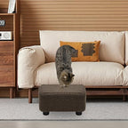 CAROLMADE Small Foot Stool Ottoman Footstool with Legs Under Desk Footrest for Living Room Bedroom and Office, Soft Brown - Image 5
