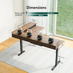 CubiCubi 63"x48" L Shaped Standing Desk with Drawers & Shelf, Deep Walnut - Image 3